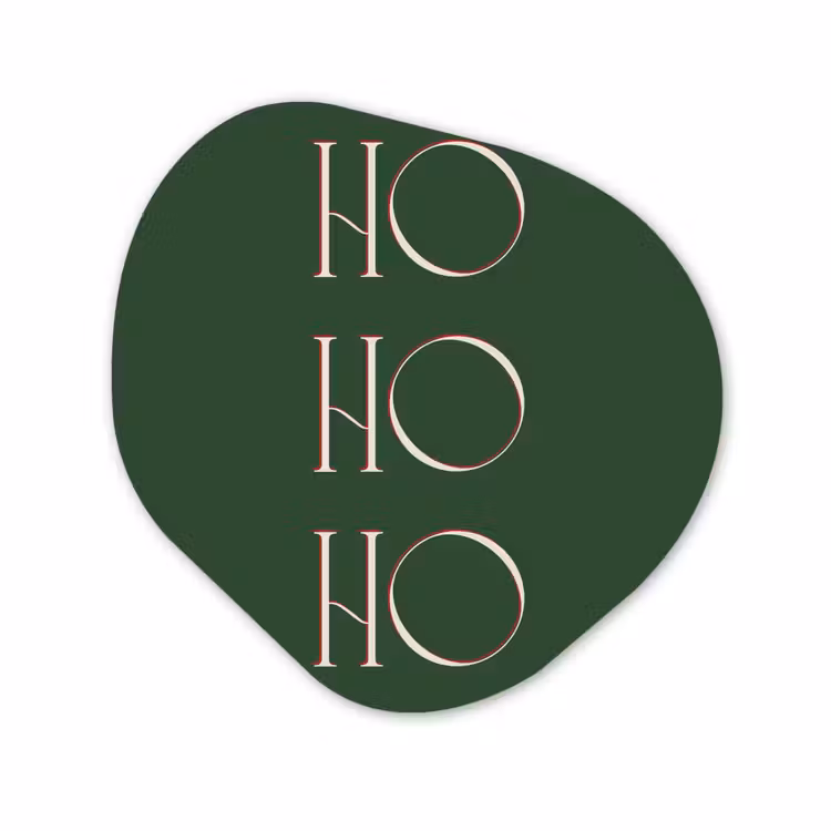 Glasbild Organische Form - Text – Weihnachten – Modern – Grün — 1