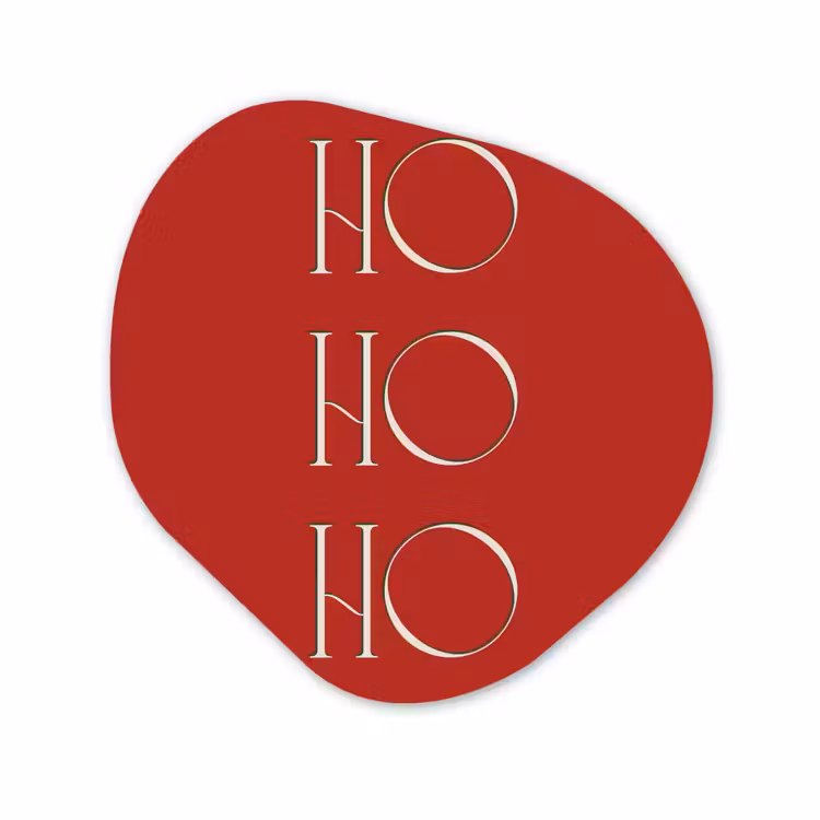 Glasbild Organische Form - Text – Weihnachten – Modern – Rot — 1