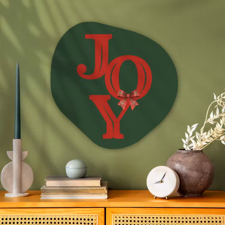 Glasbild Organische Form - Text – Weihnachten – Rot — 2