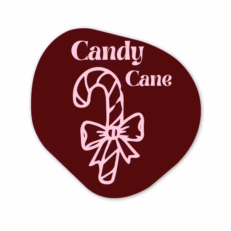 Glasbild Organische Form - Weihnachten – Süßigkeiten – Text – Rosa — 1