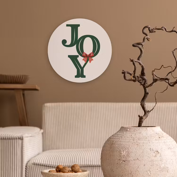 Glasbild Rund - Text – Weihnachten – Grün — 2