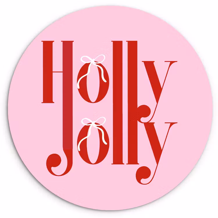 Glasbild Rund - Weihnachten – Text – Rot – Rosa — 1