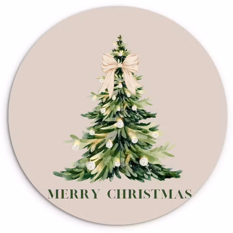 Glasbild Rund - Weihnachten – Weihnachtsbaum – Text — 1