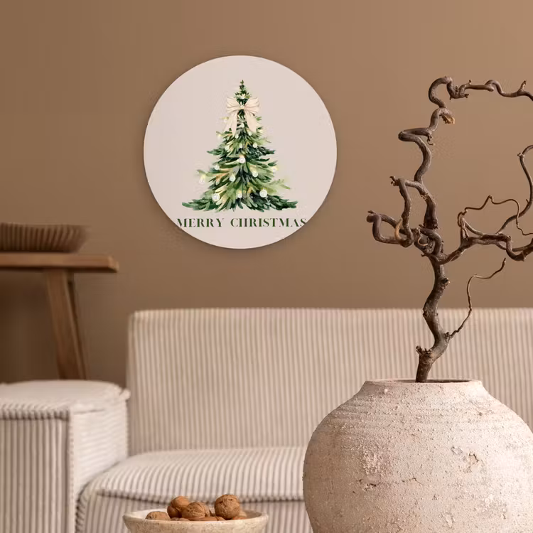 Glasbild Rund - Weihnachten – Weihnachtsbaum – Text — 2
