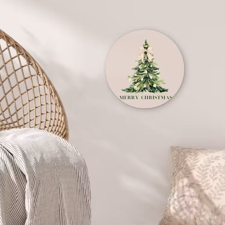 Glasbild Rund - Weihnachten – Weihnachtsbaum – Text — 5