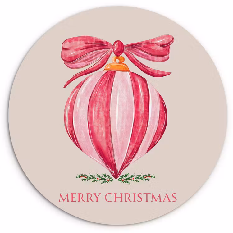 Glasbild Rund - Weihnachten – Weihnachtskugel – Text — 1