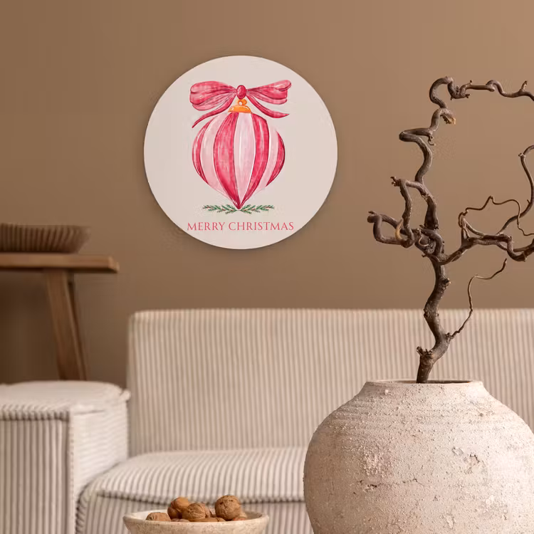 Glasbild Rund - Weihnachten – Weihnachtskugel – Text — 2