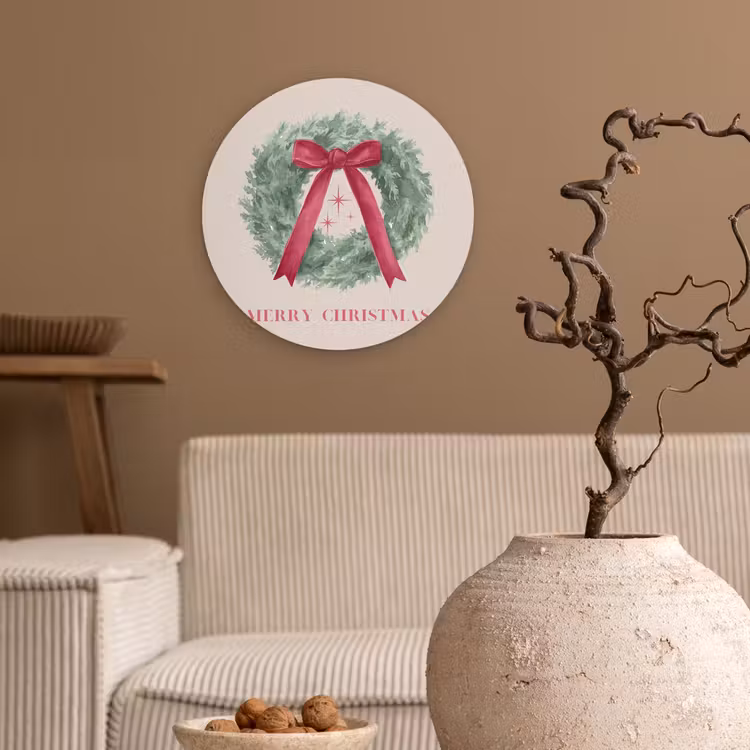 Glasbild Rund - Winter – Weihnachten – Text — 2