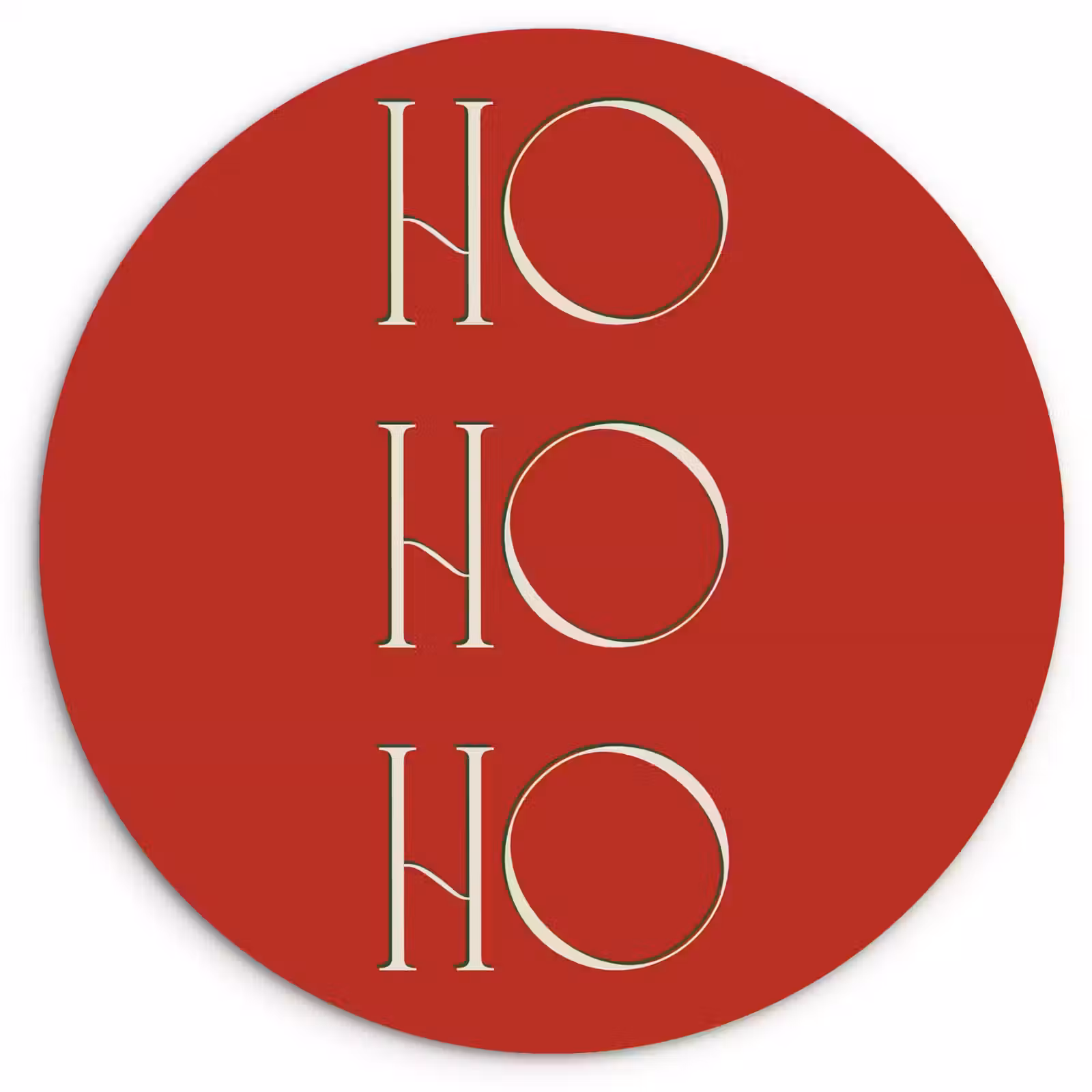 Glasbild Rund - Text – Weihnachten – Modern – Rot — 1