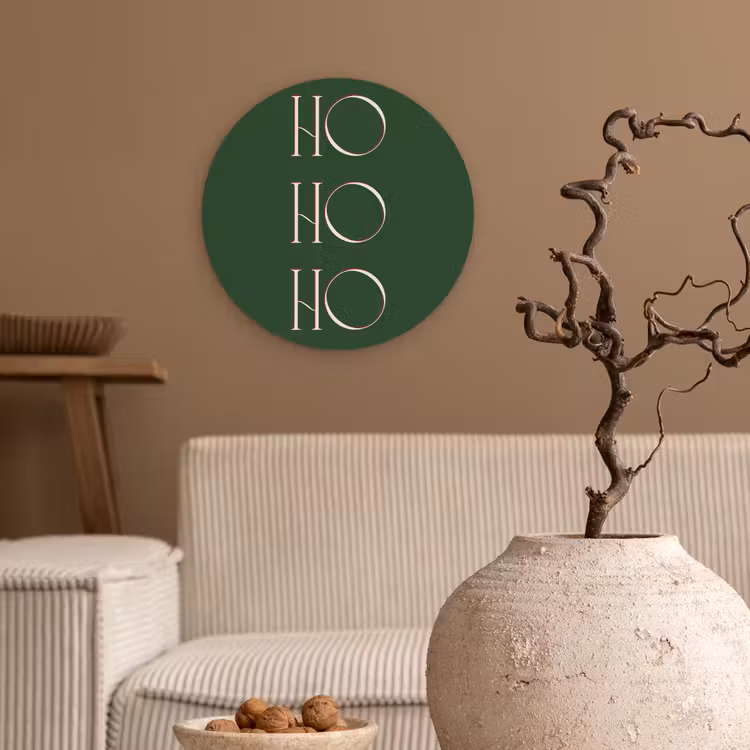 Glasbild Rund - Text – Weihnachten – Modern – Grün — 2
