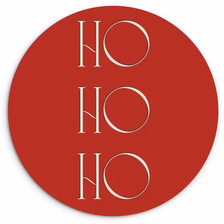 Glasbild Rund - Text – Weihnachten – Modern – Rot — 1