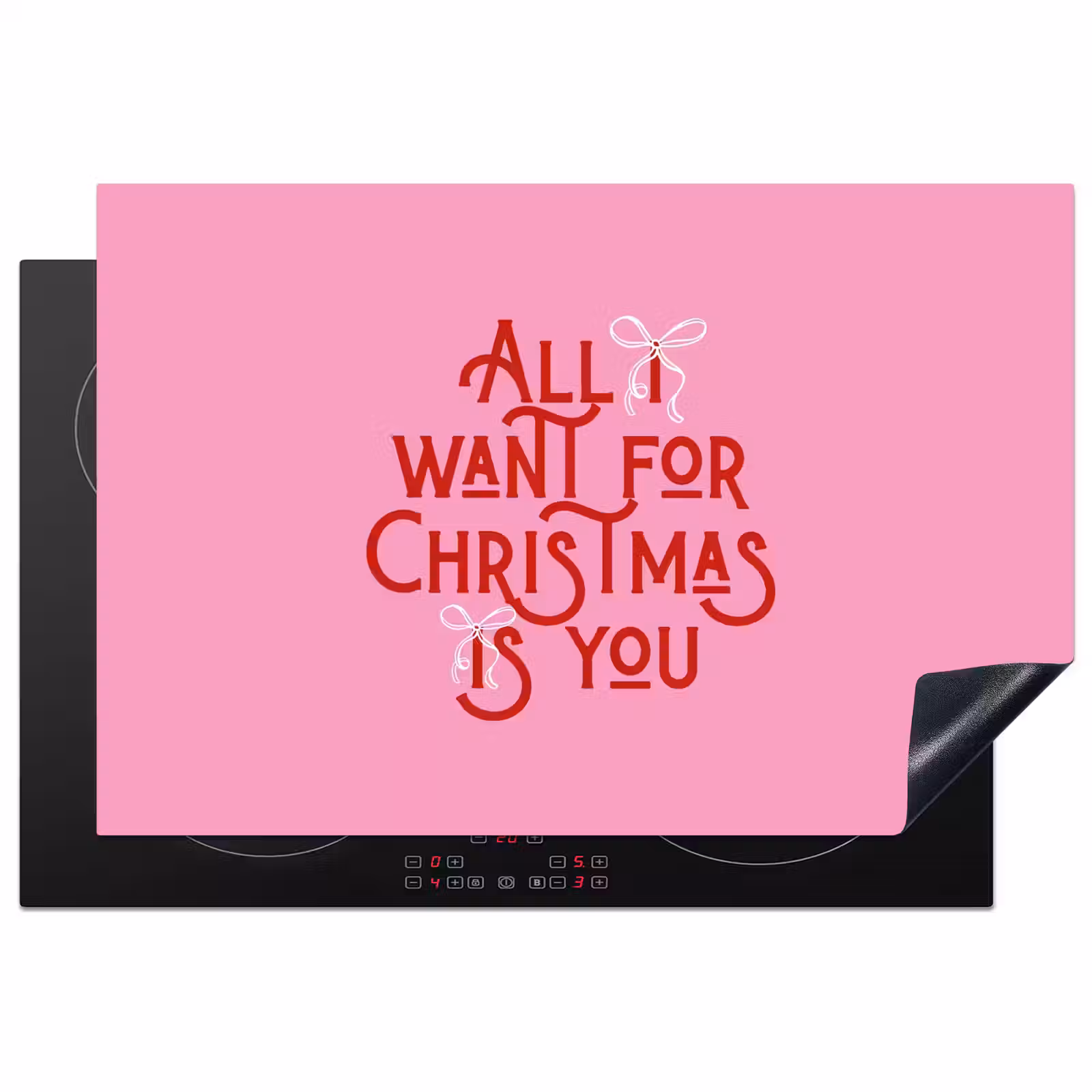 Herdabdeckplatte - Text – Weihnachten – Rosa – Rot — 1