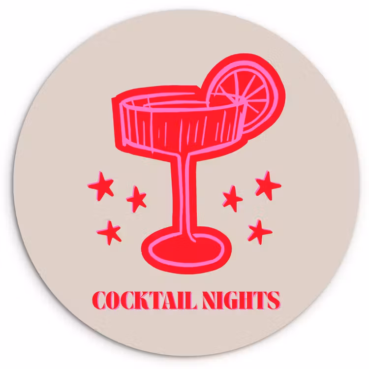 Glasbild Rund - Cocktail – Weihnachten – Beige – Rosa — 1