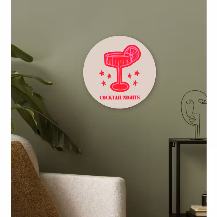 Glasbild Rund - Cocktail – Weihnachten – Beige – Rosa — 3