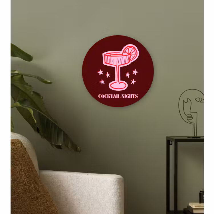 Glasbild Rund - Cocktail – Weihnachten – Burgunderrot – Rosa — 3