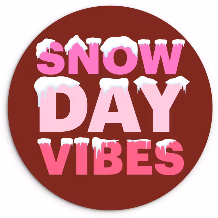 Glasbild Rund - Weihnachten – Text – Schnee – Rot – Rosa — 1