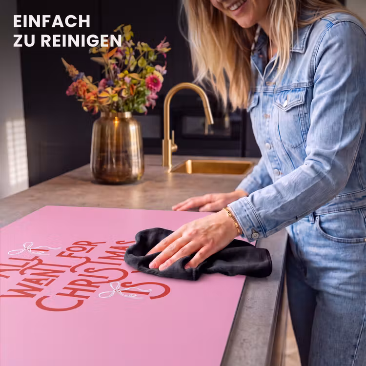 Herdabdeckplatte - Text – Weihnachten – Rosa – Rot — 6