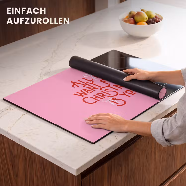 Herdabdeckplatte - Text – Weihnachten – Rosa – Rot — 7