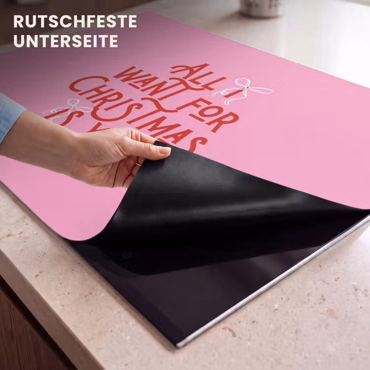 Herdabdeckplatte - Text – Weihnachten – Rosa – Rot — 9