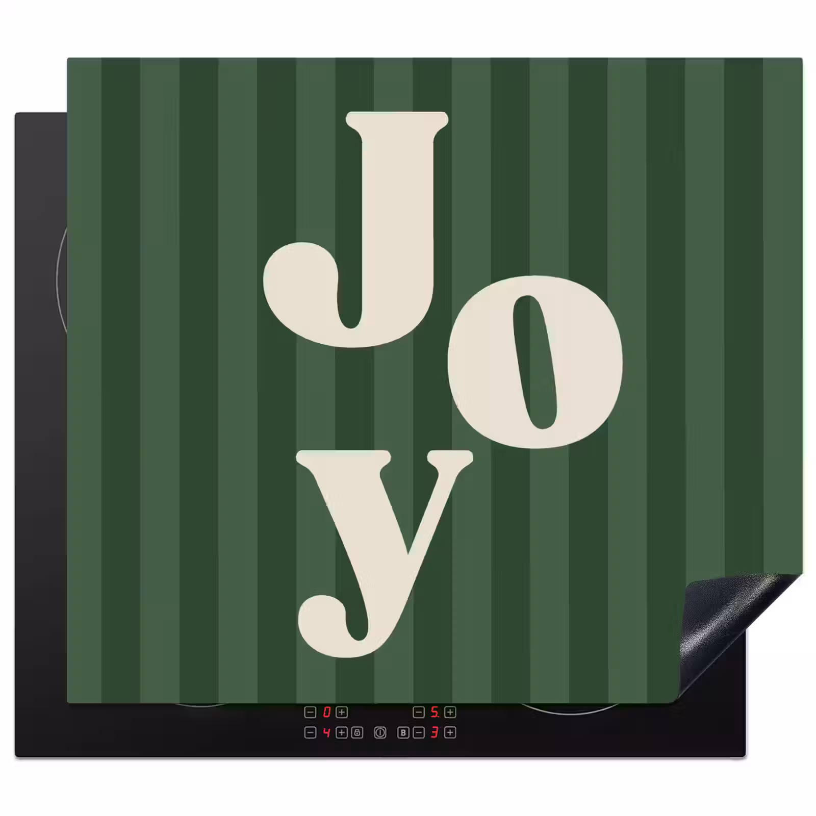 Herdabdeckplatte - Joy – Weihnachten – Text – Grün — 1