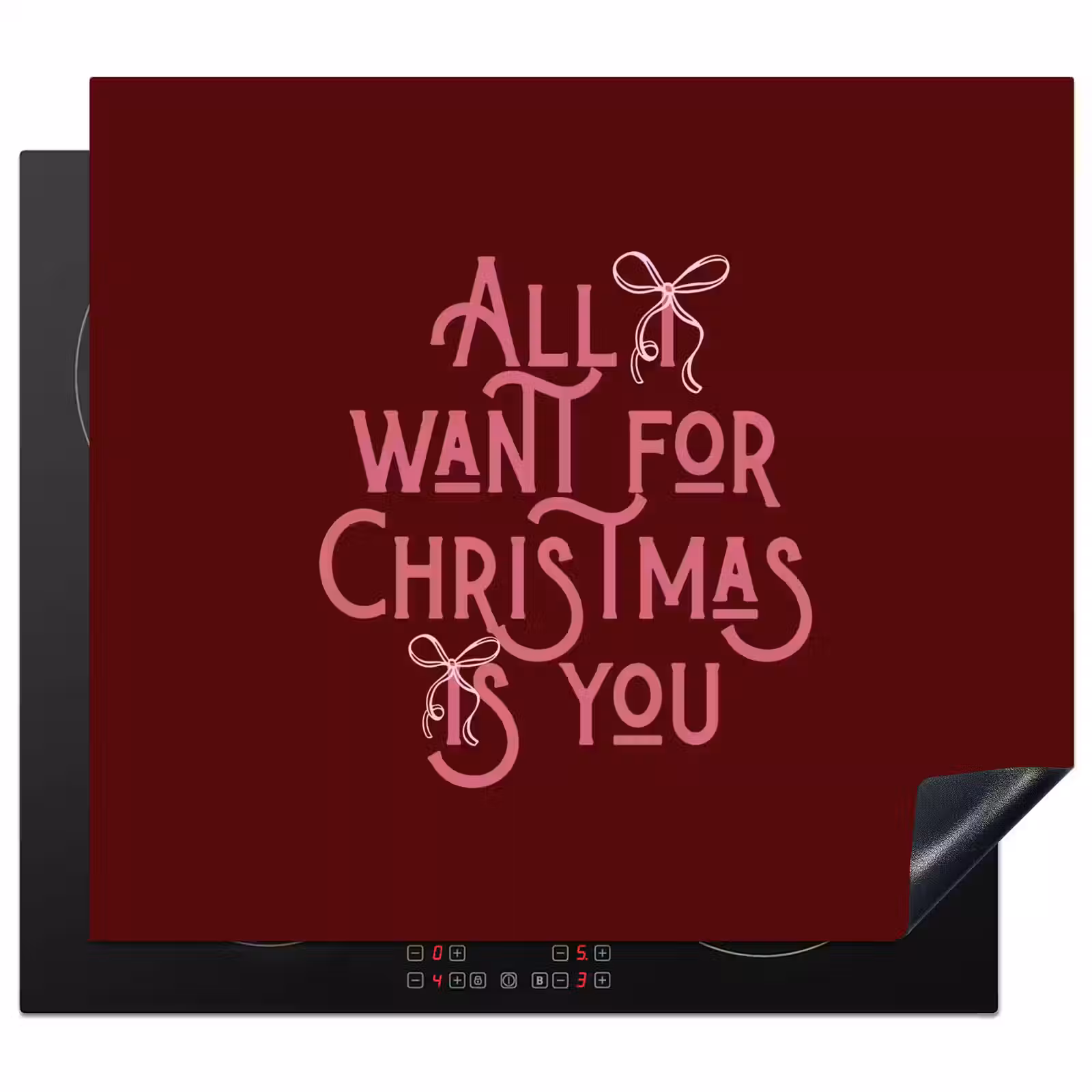 Herdabdeckplatte - Text – Weihnachten – Rot – Rosa — 1