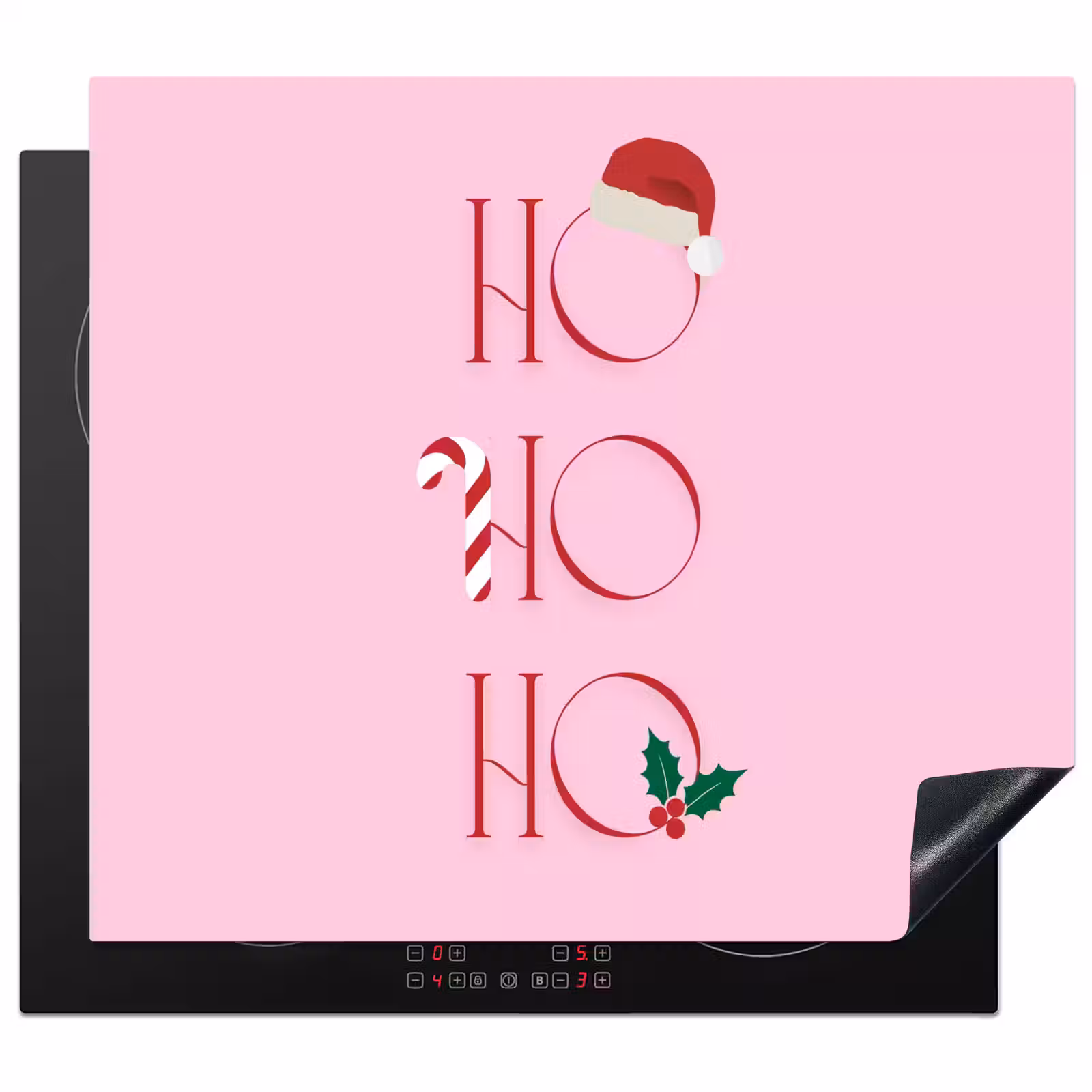 Herdabdeckplatte - Weihnachten – Text – Rosa – Illustration — 1