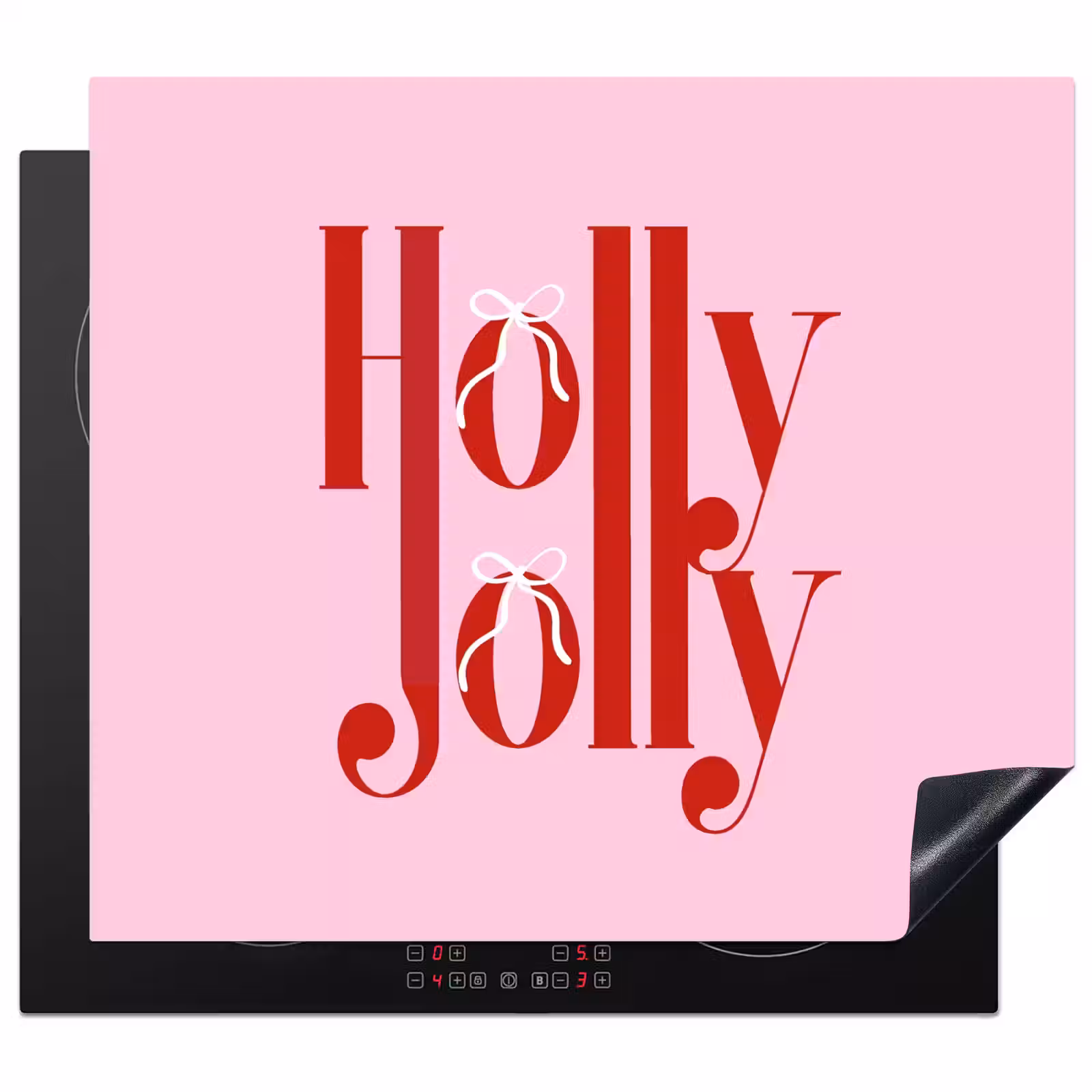 Herdabdeckplatte - Weihnachten – Text – Rot – Rosa — 1