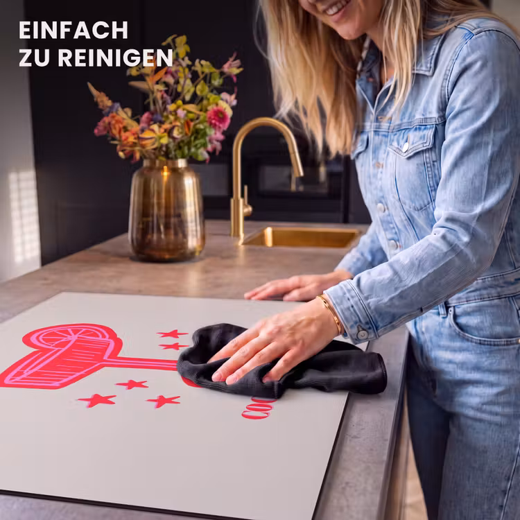 Herdabdeckplatte - Cocktail – Weihnachten – Beige – Rosa — 6