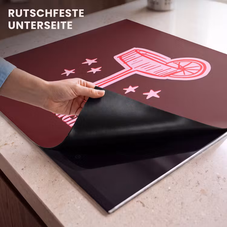Herdabdeckplatte - Cocktail – Weihnachten – Burgunderrot – Rosa — 9