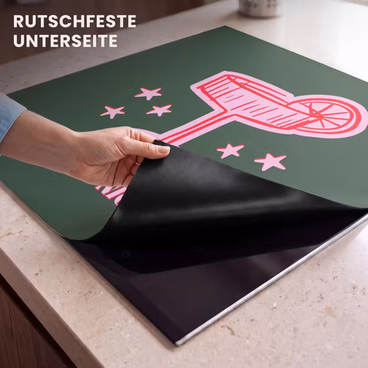 Herdabdeckplatte - Cocktail – Weihnachten – Rosa – Grün — 9