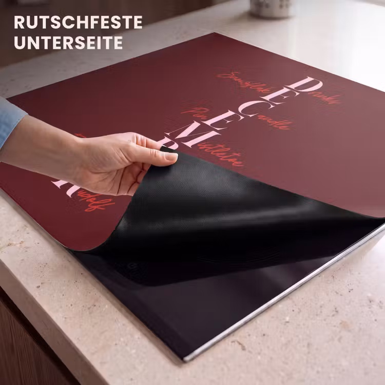 Herdabdeckplatte - Dezember – Text – Weihnachten – Burgund — 9