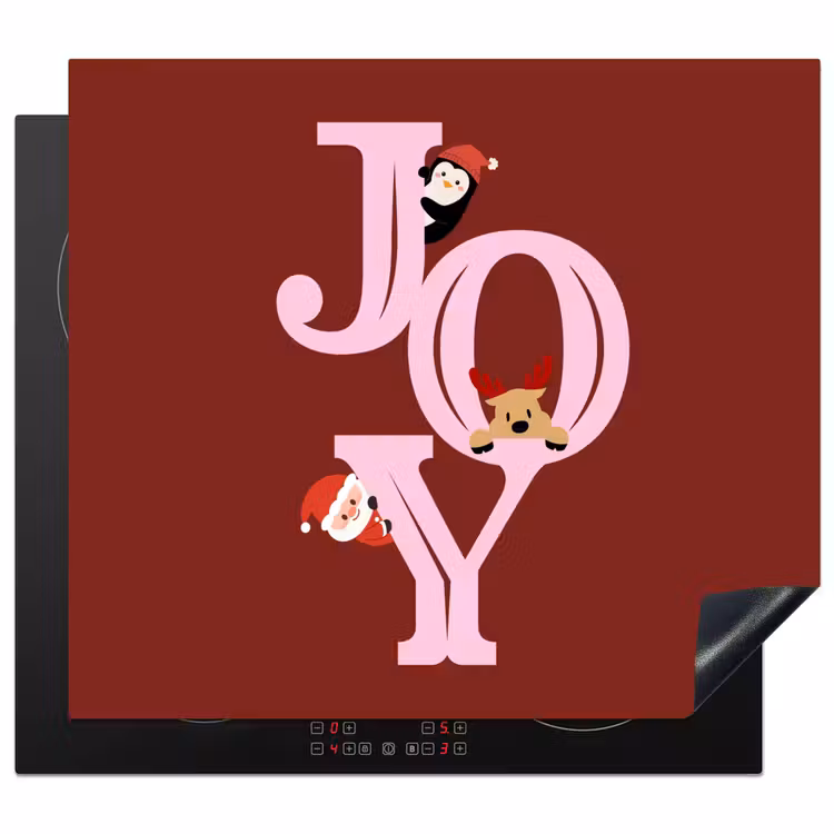 Herdabdeckplatte - Freude – Weihnachten – Animation – Rot – Rosa — 1