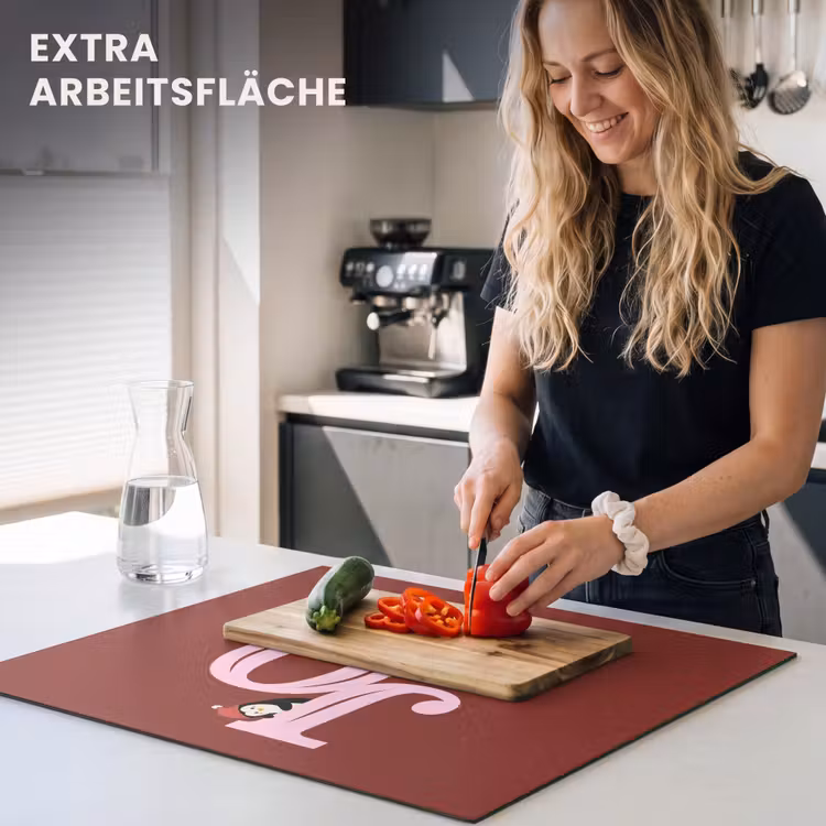 Herdabdeckplatte - Freude – Weihnachten – Animation – Rot – Rosa — 4
