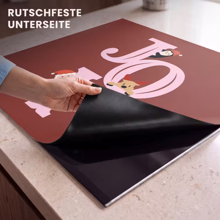 Herdabdeckplatte - Freude – Weihnachten – Animation – Rot – Rosa — 9