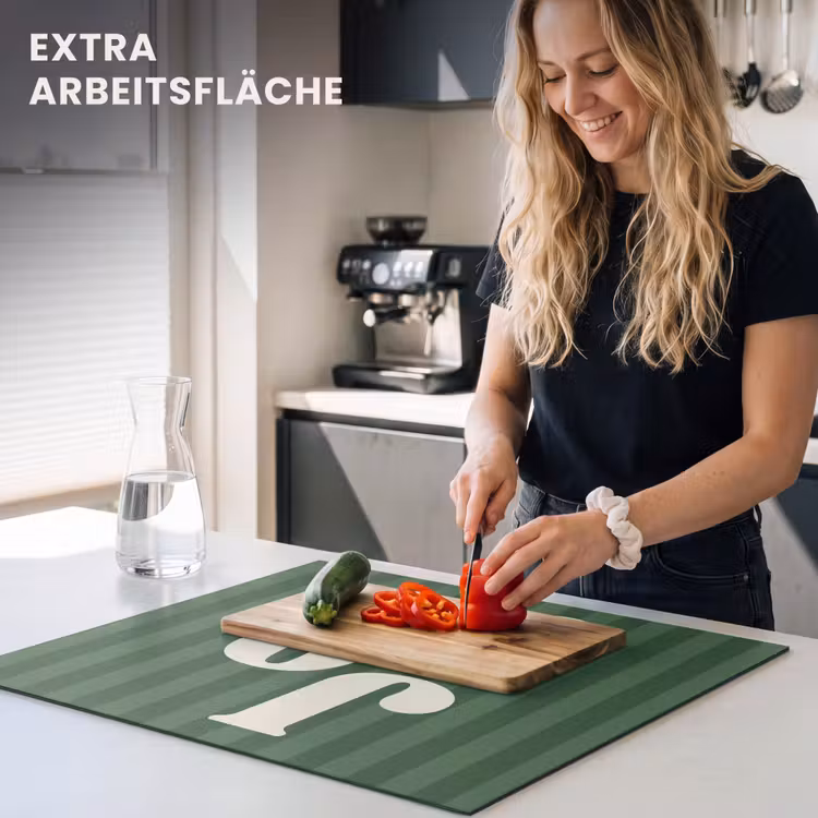 Herdabdeckplatte - Joy – Weihnachten – Text – Grün — 4