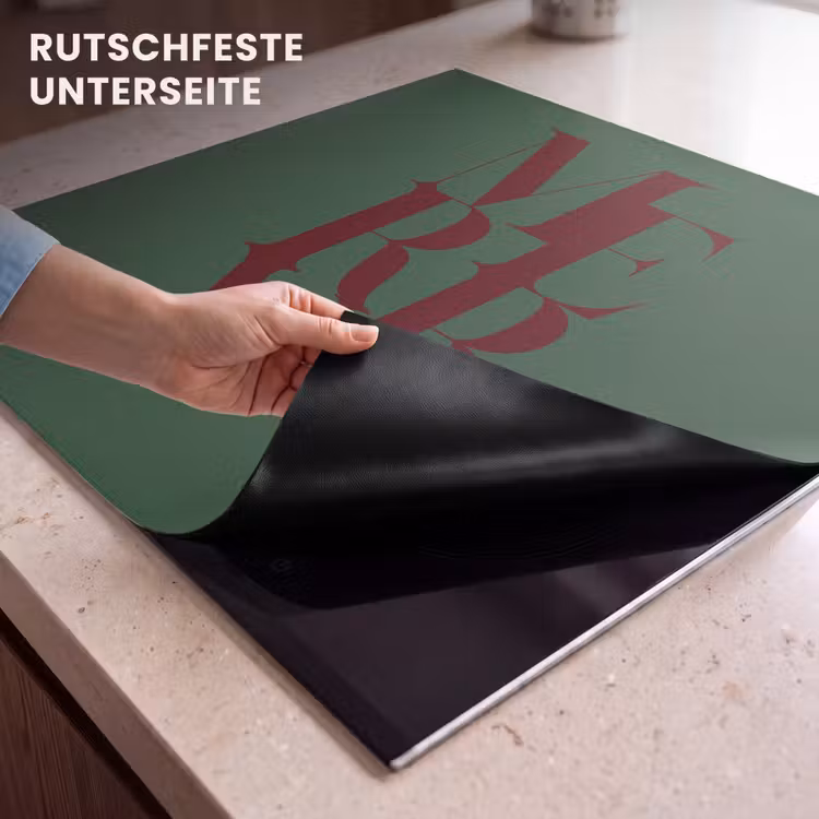 Herdabdeckplatte - Merry – Text – Grün – Weihnachten — 9
