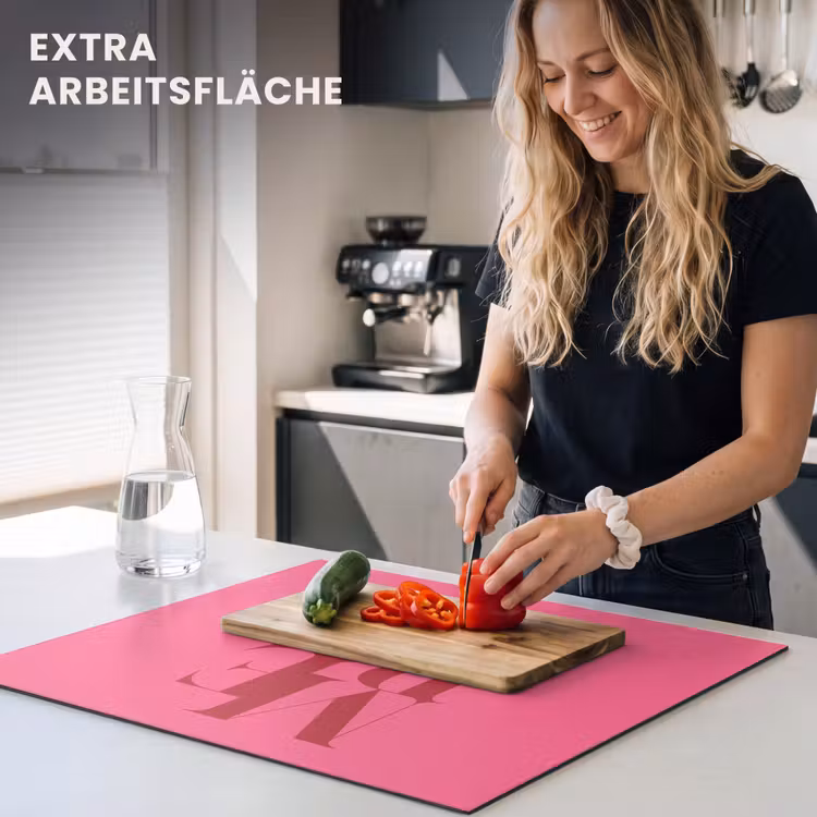 Herdabdeckplatte - Merry – Text – Weihnachten – Rosa — 4