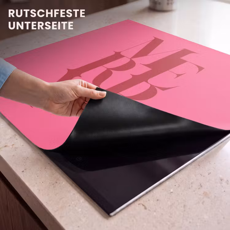 Herdabdeckplatte - Merry – Text – Weihnachten – Rosa — 9
