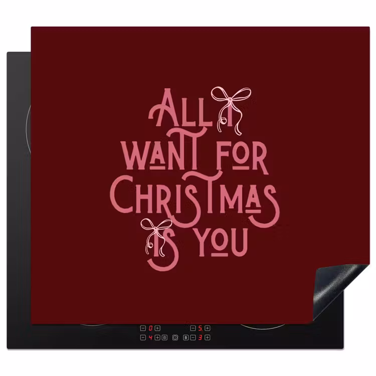 Herdabdeckplatte - Text – Weihnachten – Rot – Rosa — 1
