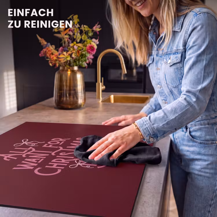 Herdabdeckplatte - Text – Weihnachten – Rot – Rosa — 6