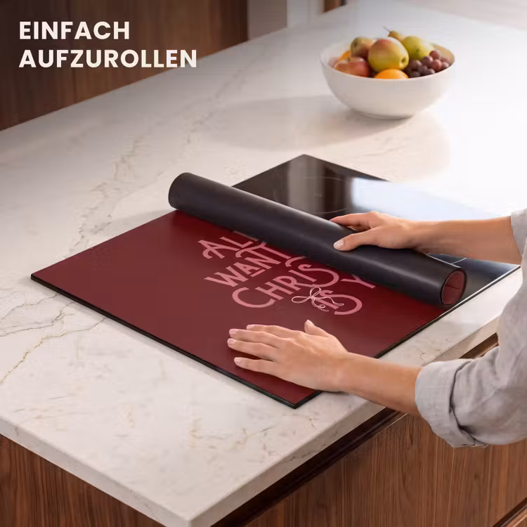 Herdabdeckplatte - Text – Weihnachten – Rot – Rosa — 7