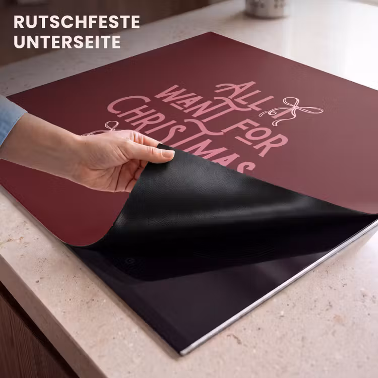 Herdabdeckplatte - Text – Weihnachten – Rot – Rosa — 9