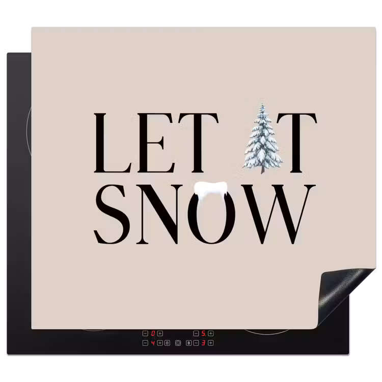 Herdabdeckplatte - Text – Weihnachten – Schnee — 1