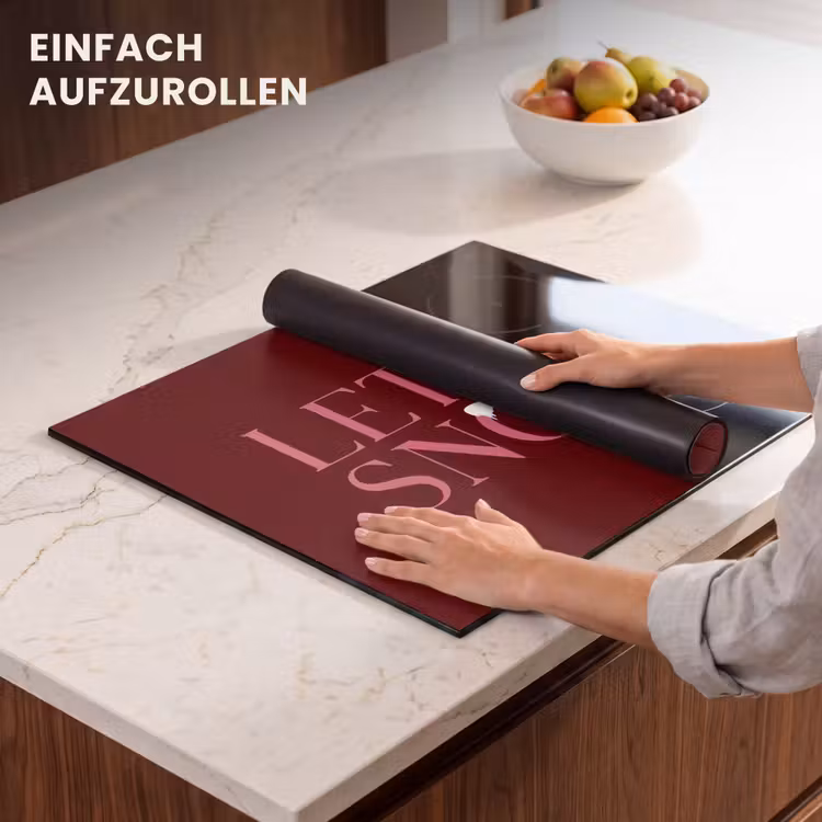 Herdabdeckplatte - Text – Weihnachten – Schnee – Rosa — 7