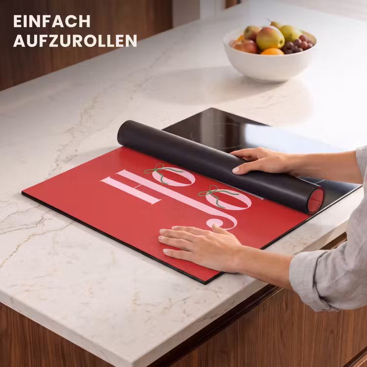 Herdabdeckplatte - Weihnachten – Rosa – Rot – Text — 7
