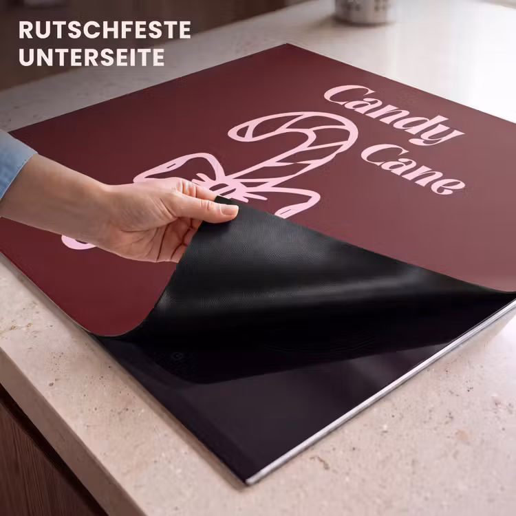 Herdabdeckplatte - Weihnachten – Süßigkeiten – Text – Rosa — 9