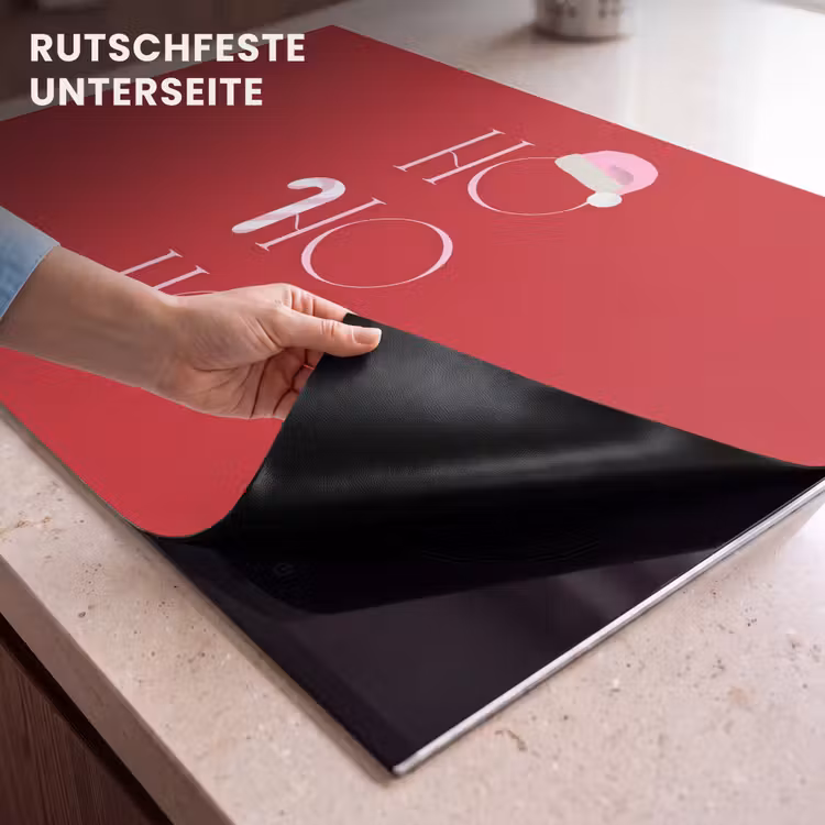 Herdabdeckplatte - Weihnachten – Text – Illustration – Rot — 9