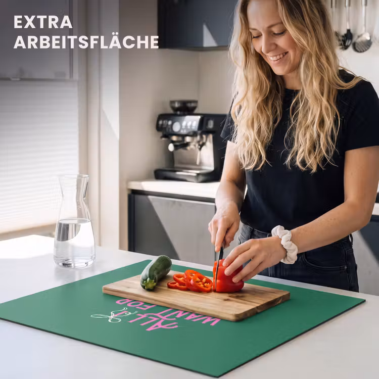 Herdabdeckplatte - Weihnachten – Text – Rosa – Grün — 4
