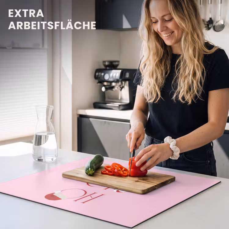 Herdabdeckplatte - Weihnachten – Text – Rosa – Illustration — 4