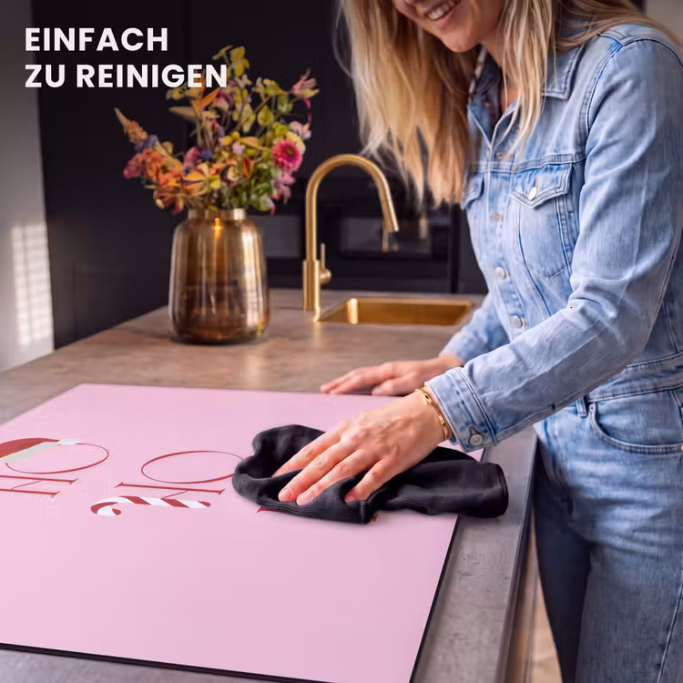 Herdabdeckplatte - Weihnachten – Text – Rosa – Illustration — 6